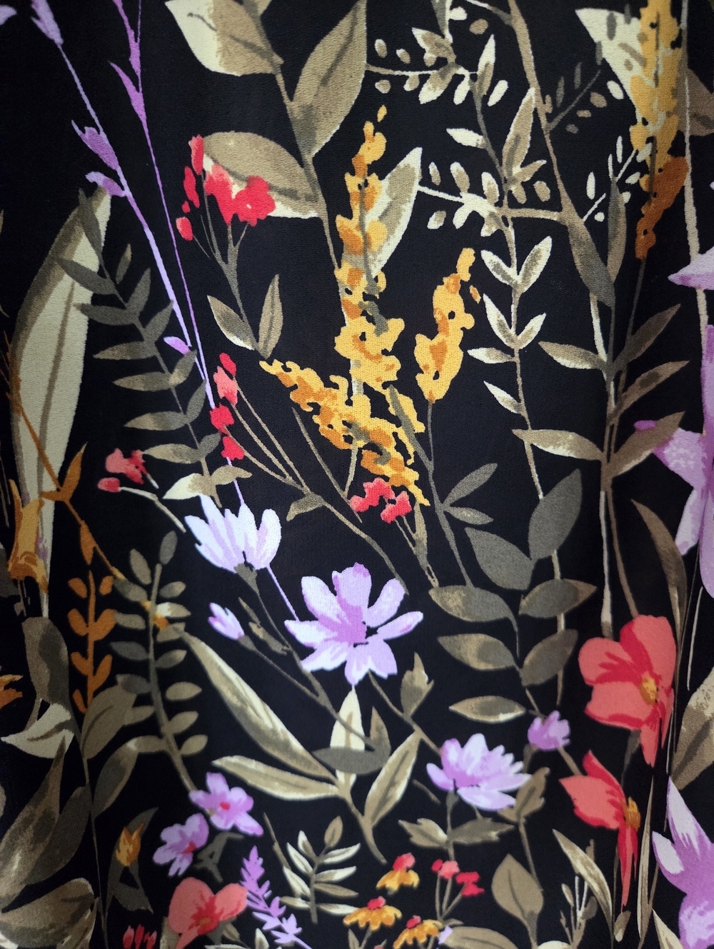 Old Navy Sheer Black Midi Dress with Floral Hem Size L - Picture 5 of 7